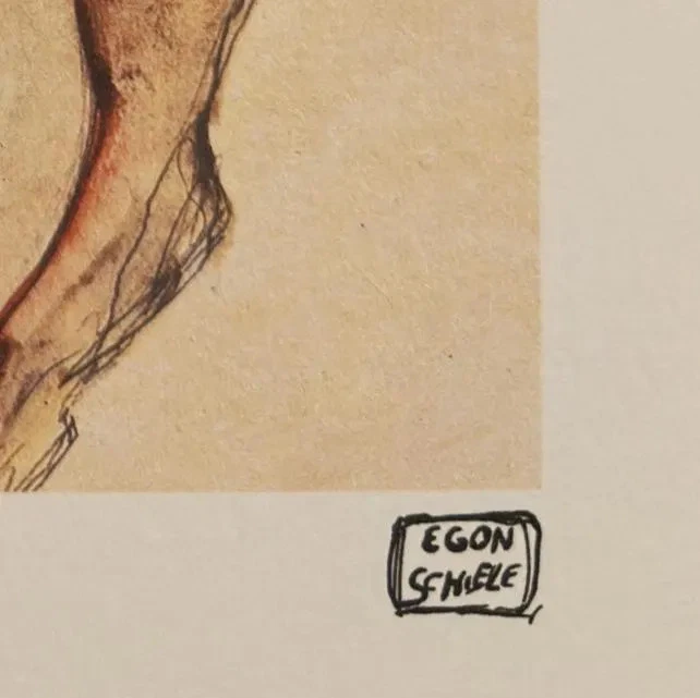 Litografía Egon Schiele "Dos mujeres abrazando" edición limitada, firmada y numerada Foto 4 de 4