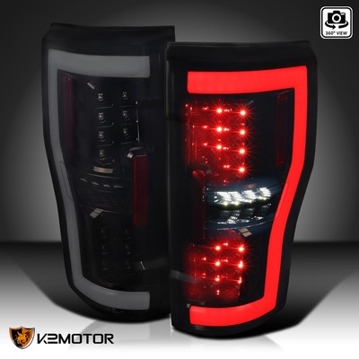 Black/Smoke Fits 2017-2019 Ford F250 F350 LED Tail Lights Brake Lamp Signal Tube