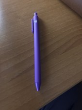 Purple Retractable Plastic Ballpoint Pen with Click Mechanism Apple 