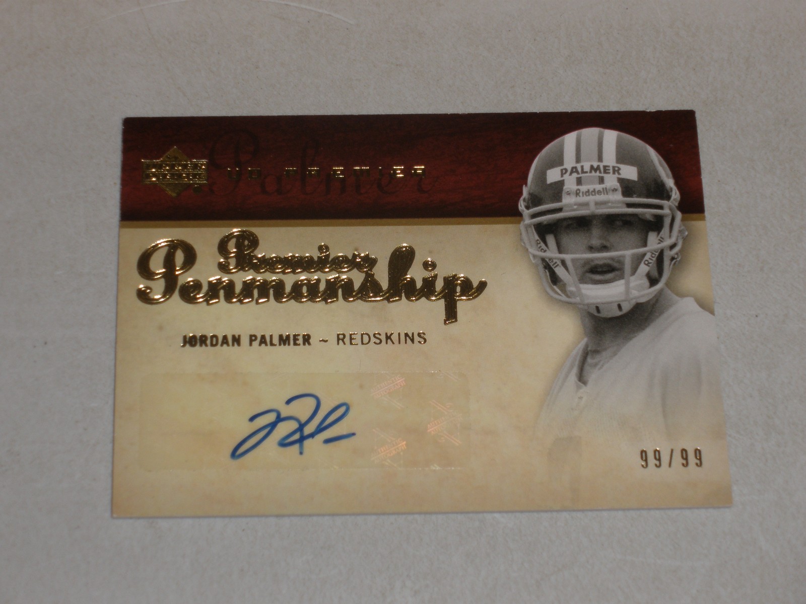 Jordan Palmer SP Authentic Authentics Autographs #JP Base