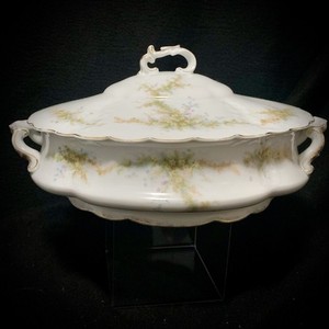 Antique Rosenthal Bavaria Covered Tureen Serving Bowl Victorian Gold Trim