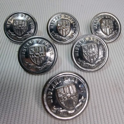 Midland Bank Button X6 Security Uniform 18mm William Dowler & Sons
