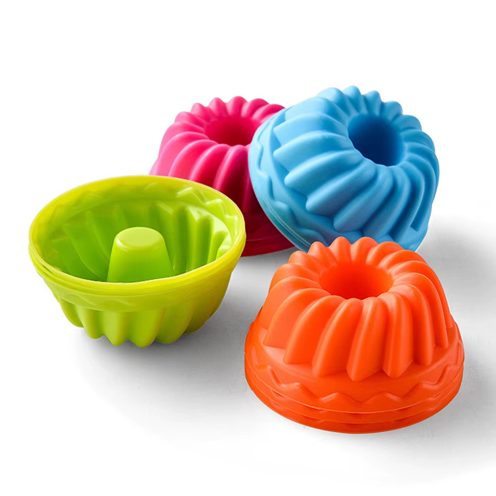 6Pcs Silicone Cake Molds Muffin Cake Cups Egg Tart Cupcake Dessert Baking Mold B