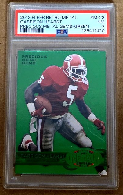 2012 Fleer Retro Metal Garrison Hearst Precious Metal Gems Green 02/10 PSA 7