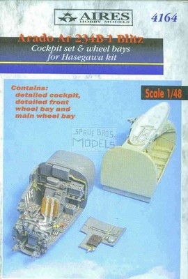 ARS4164 1:48 Aires Arado Ar234B-1 Blitz Cockpit & Wheel Bay Set (HAS kit) #4164