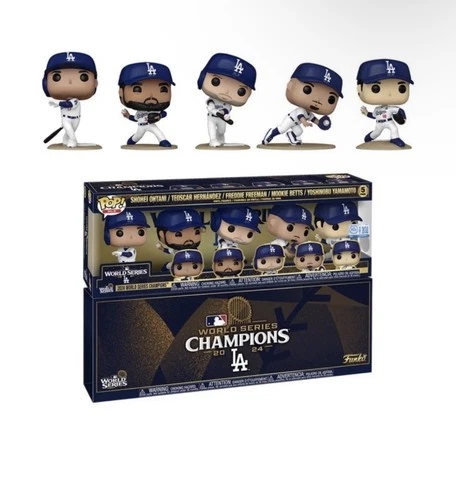 Funko Pop! MLB: 2024 World Series Champions - Los Angeles Dodgers 5-Pack (Rare!)