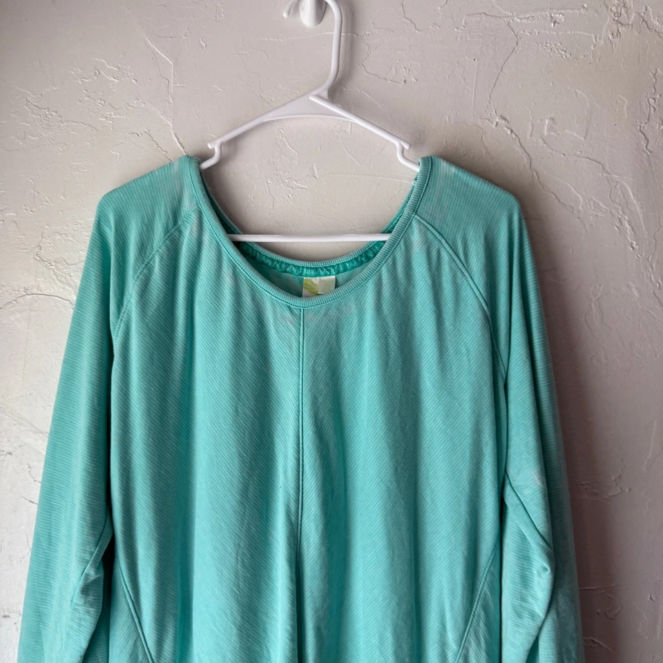 Suéter Pullover Top XXL Verde Menta Menta Manga Larga Dobladillo Alto Bajo Foto 3 de 4