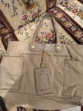 MARC BY MARC JACOBS Preppy Nylon Eliz-a-baby Diaper Bag in Beige W/Gold Color