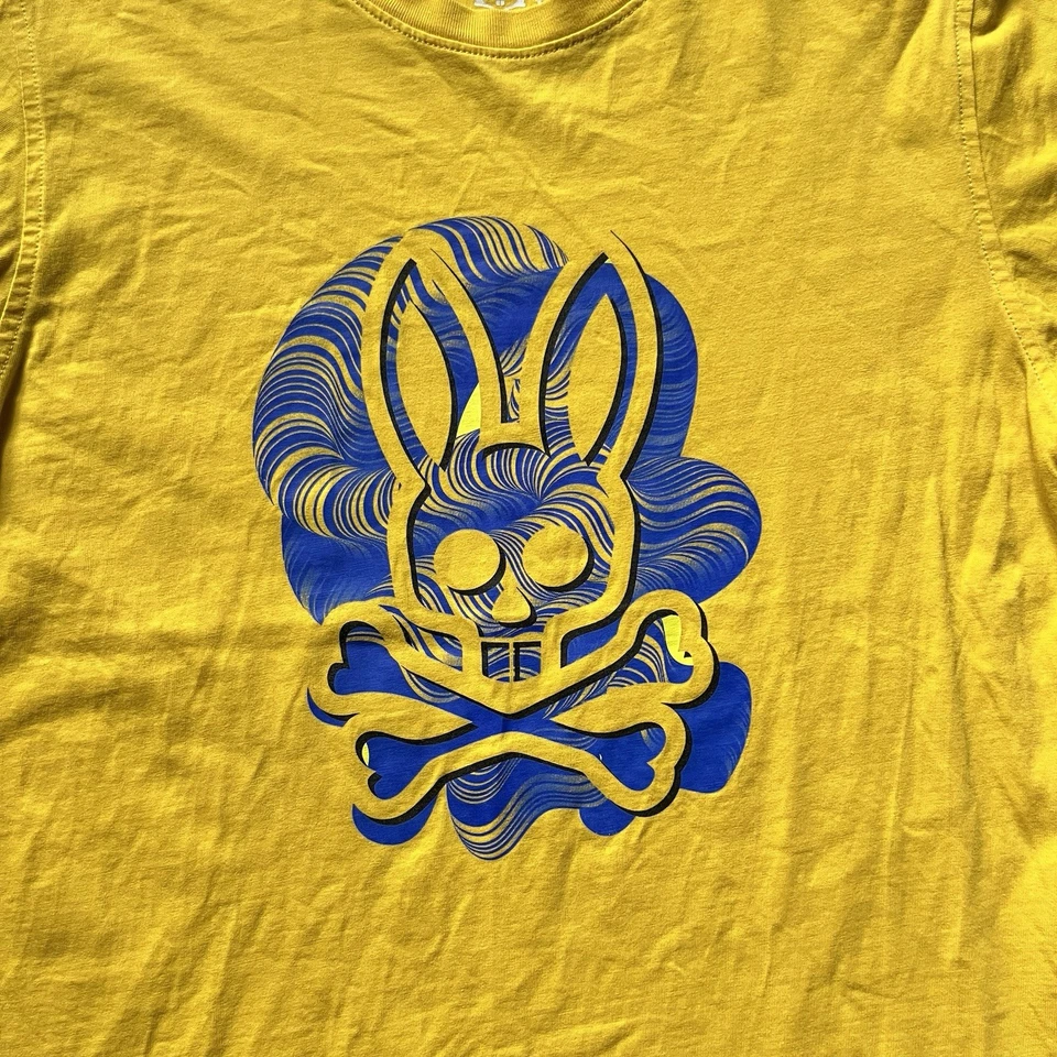Camisa Psycho Bunny Extra Grande 18-20 Amarillo Azul Para Hombre Algodón Pima Hecha en Perú Foto 3 de 4
