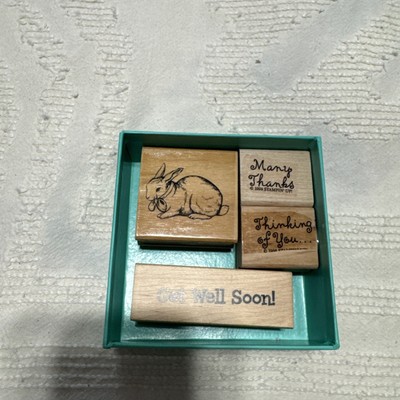Rubber Stamps 4 Many Thanks, Get Well Soon, Thinking Of You, Rabbit Great Shape