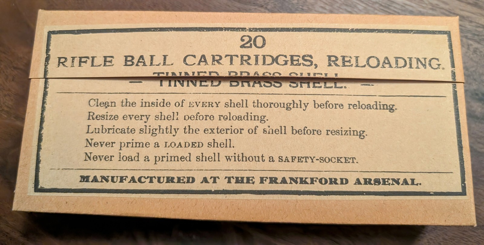 Cartridge Box: .45-70 Springfield Rifle, 20 Round, 500gr Size with Late Label