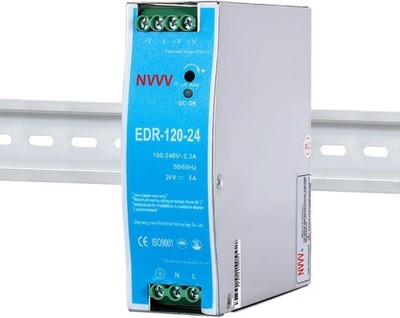 EDR-120-24 120W 24VDC 5Amp Industrial DIN Rail Power Supplies 24V 120W Silver
