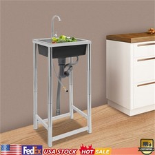 Commercial Stainless Steel Sink Outdoor Single-Bowl Utility Sink With Faucet US