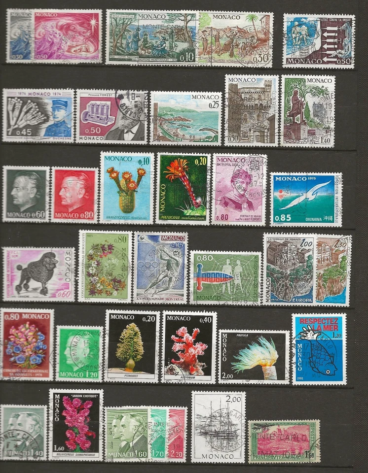 lot de timbres oblitérés anciens de Monaco - Photo 4/4