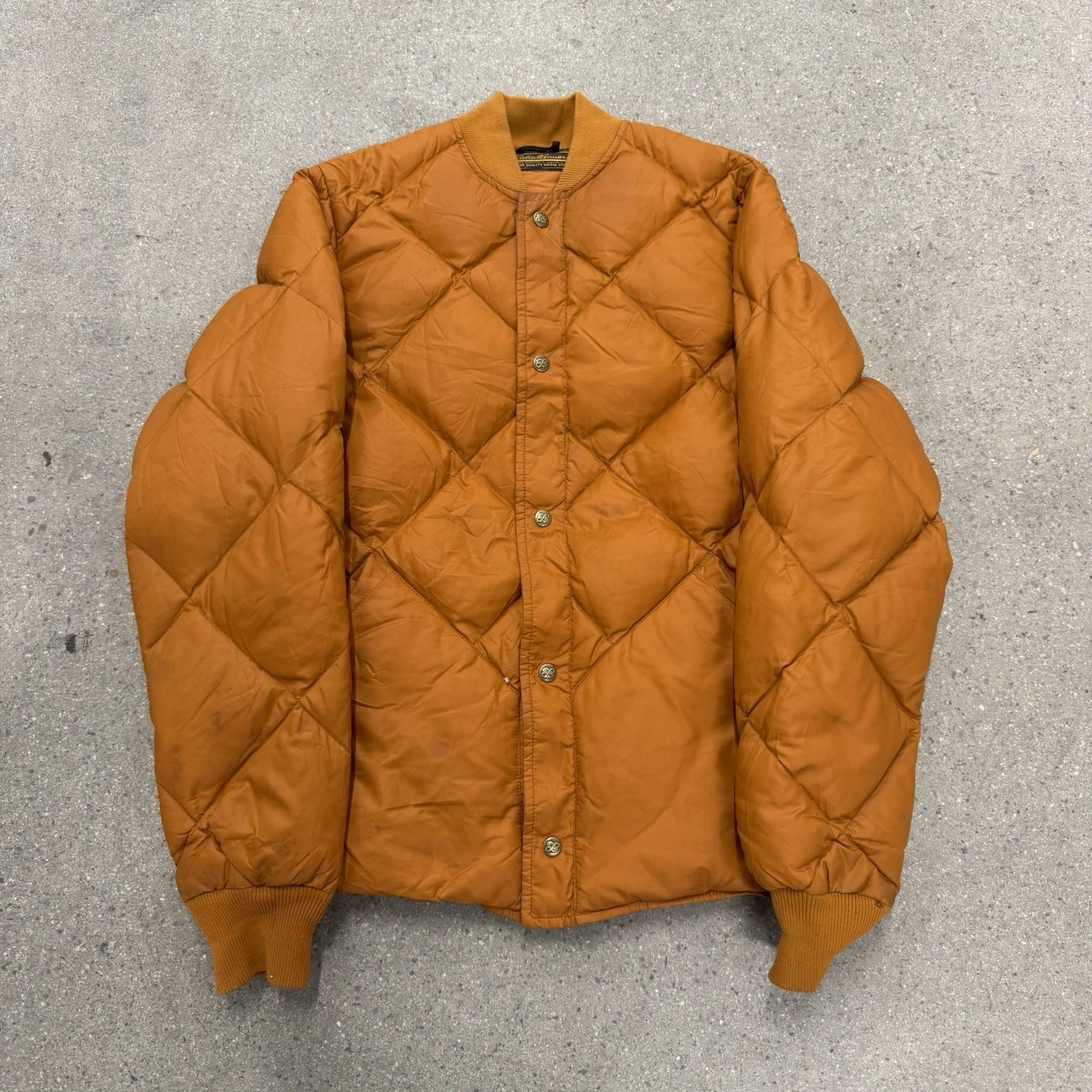 Vintage Eddie Bauer Goose Down Quilted Puffer Jacket Orange