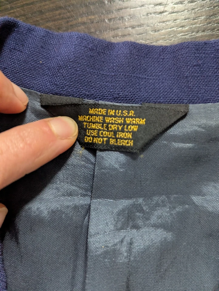 Boys Lightweight Linen Navy Blazer Jacket Nautical Size 5/6 - Image 4 of 4