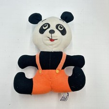 Vintage R. Dakin Parsley Panda - 1977 Panda Bear Dream Pet Plush Orange Jumper