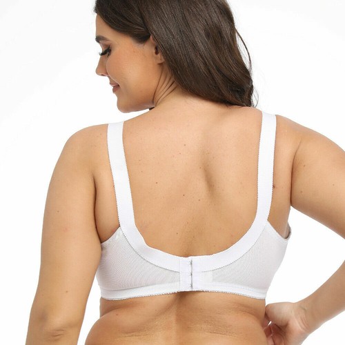 UK Ladies Firm Control Lace Non Wired Full Coverage Minimiser Bra Plus Size BCDE - Picture 47 of 50