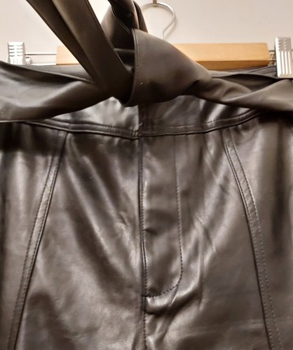 Lucy Paris Women's Black Faux Vegan Leather Tie Waist Pants Size Small NEW NWT - Picture 6 of 12