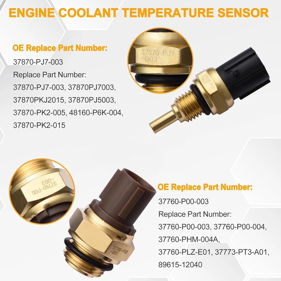 1 juego de interruptor de ventilador de refrigeración y sensor de temperatura de refrigerante para Honda CR-V Civic Acura Foto 3 de 4