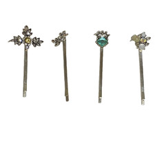 Estate Find Elegant Vintage Hair Clips - Set of 4 Barrettes 2.75" Each