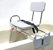 Sliding Shower Chair Tub-Mount Bath Transfer Bench with Swivel Seat 77762 NEW