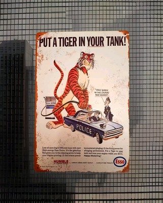 Blech- Metallschild - *ESSO*  -PUT A TIGER IN YOUR TANK - 20 x 30 cm  - NEU!!