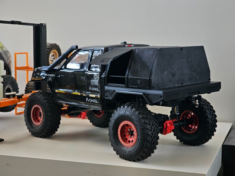 Rear Flatbed & Rail System Upgrade For Axial SCX10 Honcho RC