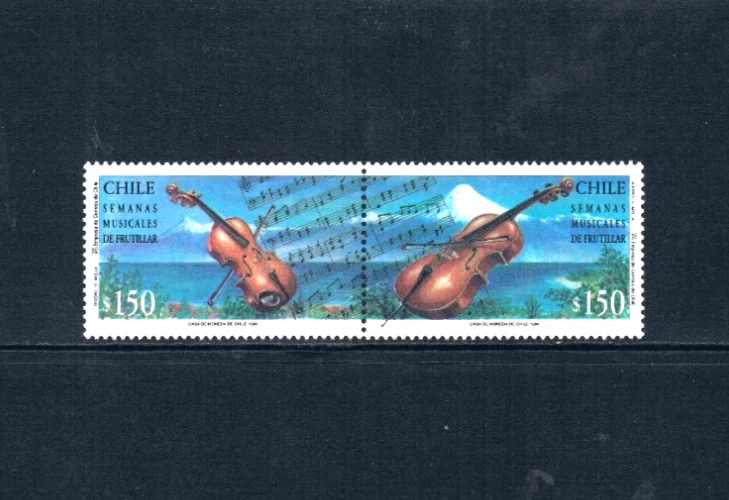 $3,75 Scott значение - 1994 CHILE скрипки классические музыкальные инструменты CV MNH NH UMM - Изображение 3 из 4