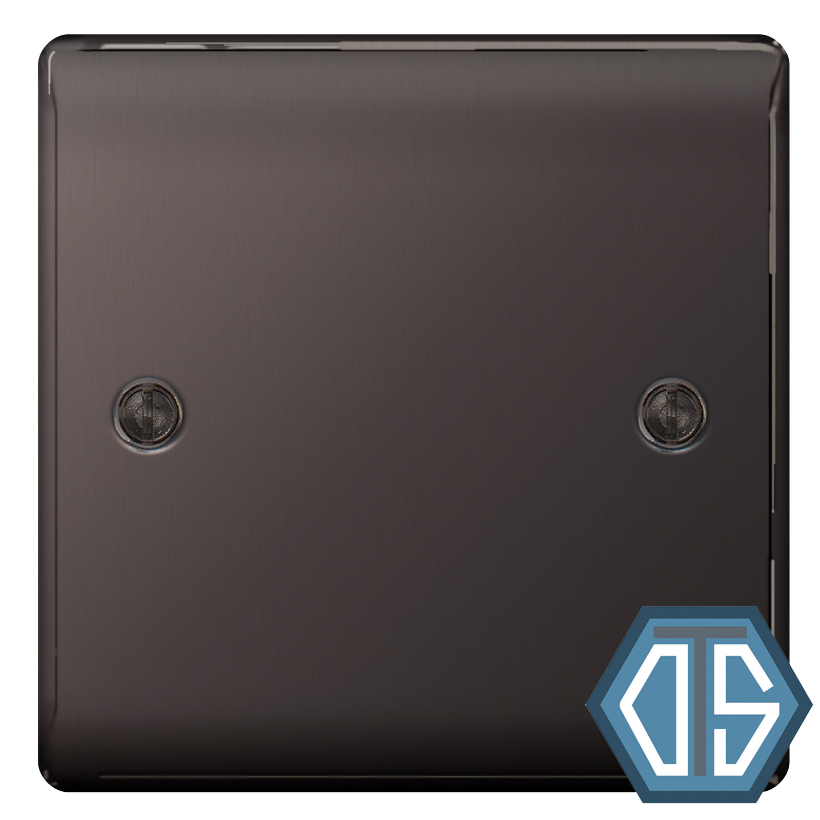 BG Nexus NBN94 Polished Black Nickel Single 1 Gang Blank Plate Cover Blanking