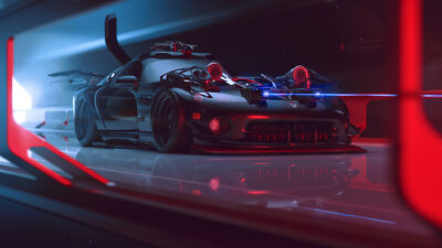 Anime car dodge viper khyzyl saleem digital Play Gaming Mat Desk