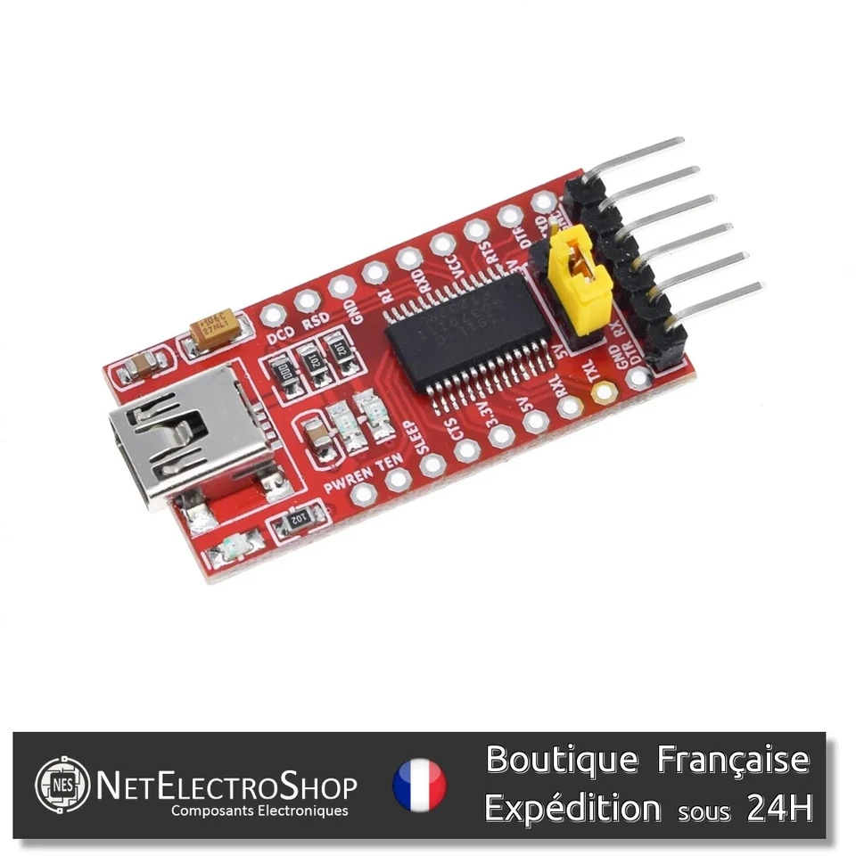 FT232RL FTDI Module Convertisseur Mini USB - TTL Série UART 3.3V 5V Arduino - Photo 2/4