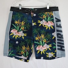 Hurley Board Shorts Mens 32 Hawaiian Floral Tropical Surf Swim Beach Trunks
