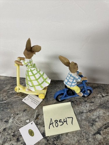 New BUNNIES ON SCOOTERS Bikes Valerie Parr Hill SPRING EASTER Boy Girl - Picture 7 of 16