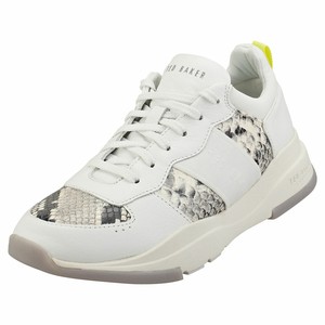 white leather fashion trainers