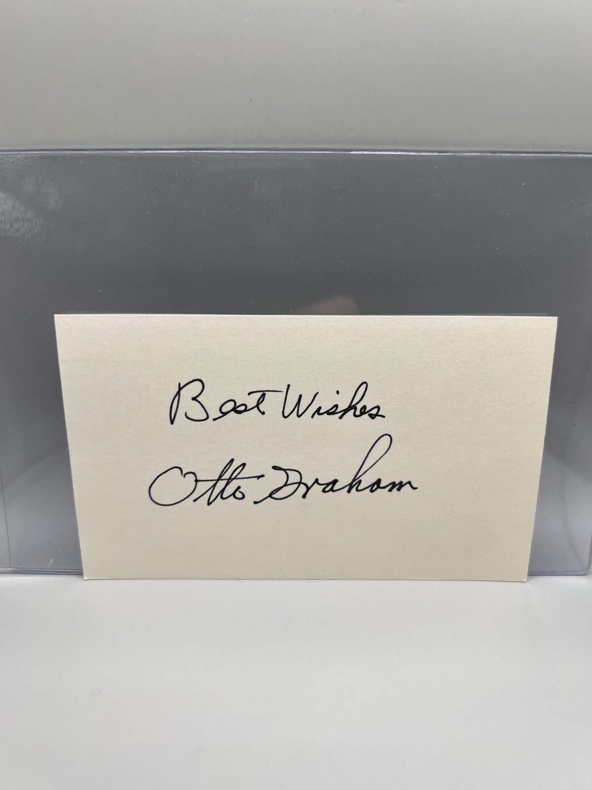 Otto Graham Autographed Signed Cleveland Browns Index Card Beckett COA Auto Browns HOF 