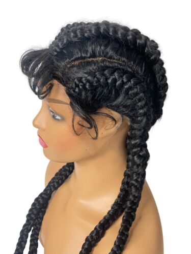 Extra Long Lace Front Cornrow Double Dutch Braided Wigs 4 Stands - Picture 10 of 15