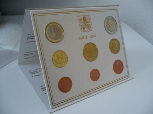 Juego de monedas Euro Vaticano 2009 - Papa Benedicto XVI - carpeta - brillo de sello - Imagen 1 de 4