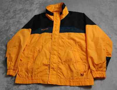 Columbia Sportswear Bugaboo Men's Large Yellow Full Zip Snap Pockets Outdoor