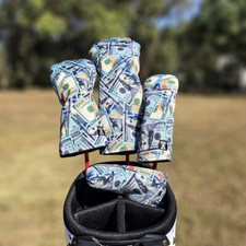 Dollar Golf Wood Head Covers Fabric Headcover Driver Fairway Woods Hybrid Cover
