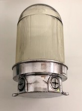 Ancienne lampe cloison en aluminium - plafond nautique et support mural de ré...