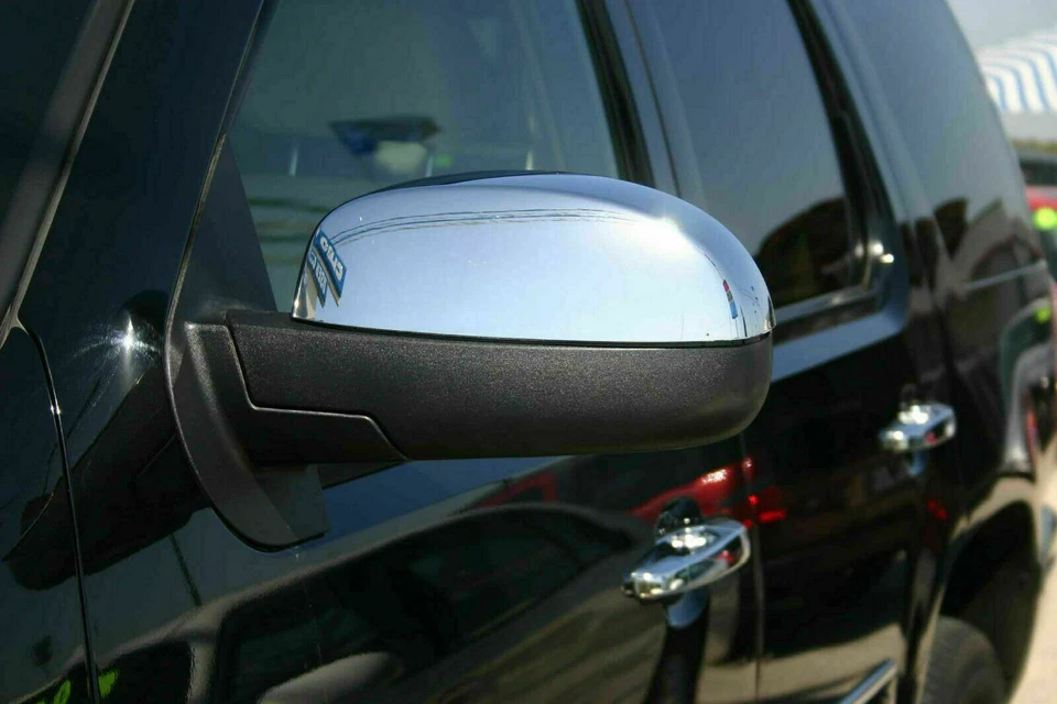 Espejo retrovisor cromado para Chevy Silverado GMC Sierra 2007-13 + cubiertas de manija de 4 puertas superpuestas Foto 3 de 4