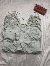 Vintage UFO Wide Leg Parachute Pants Light Gray Unisex Size Small Rave Hip Hop