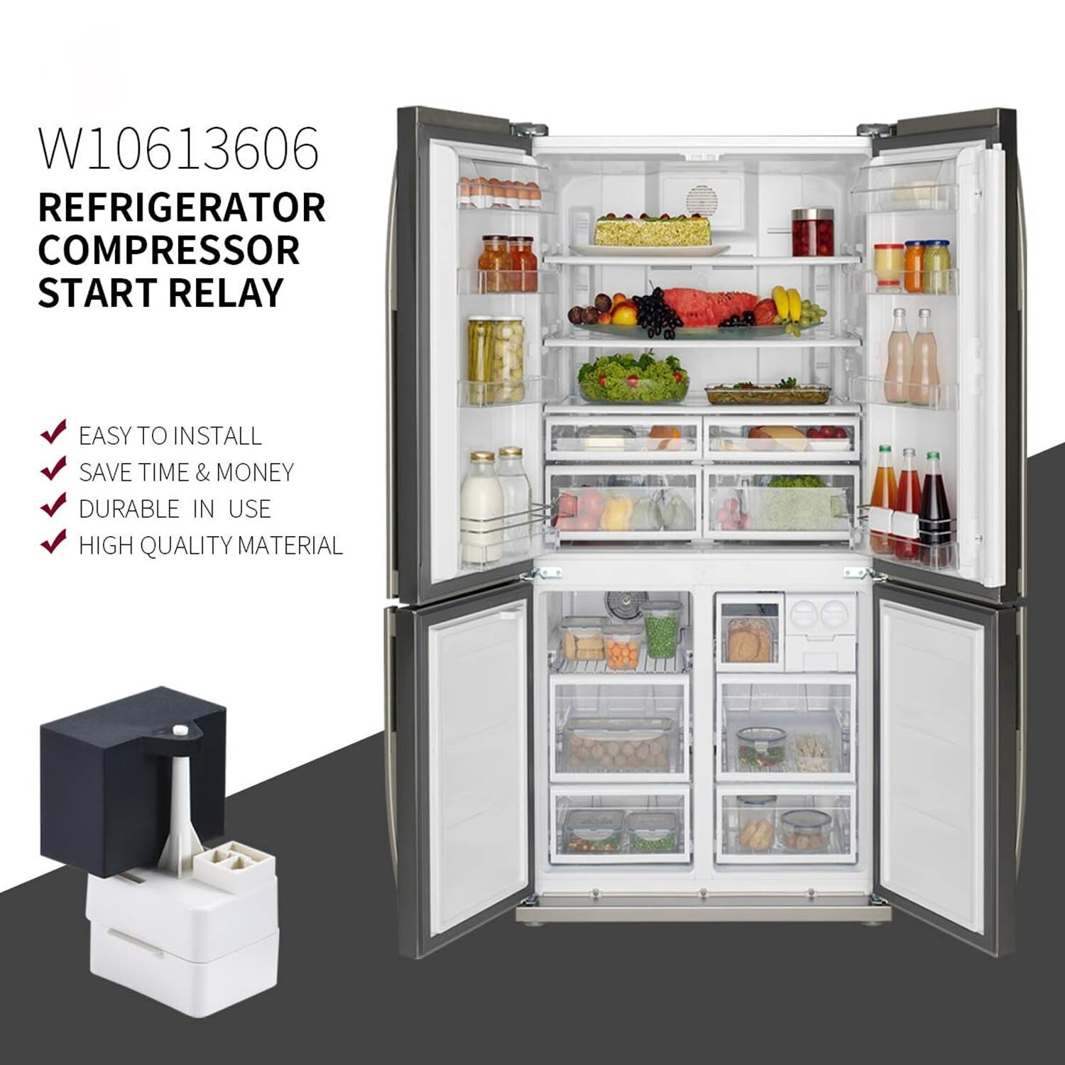 Refrigerator Compressor Start Relay Capacitor 180W Easy Install Fix Freezer