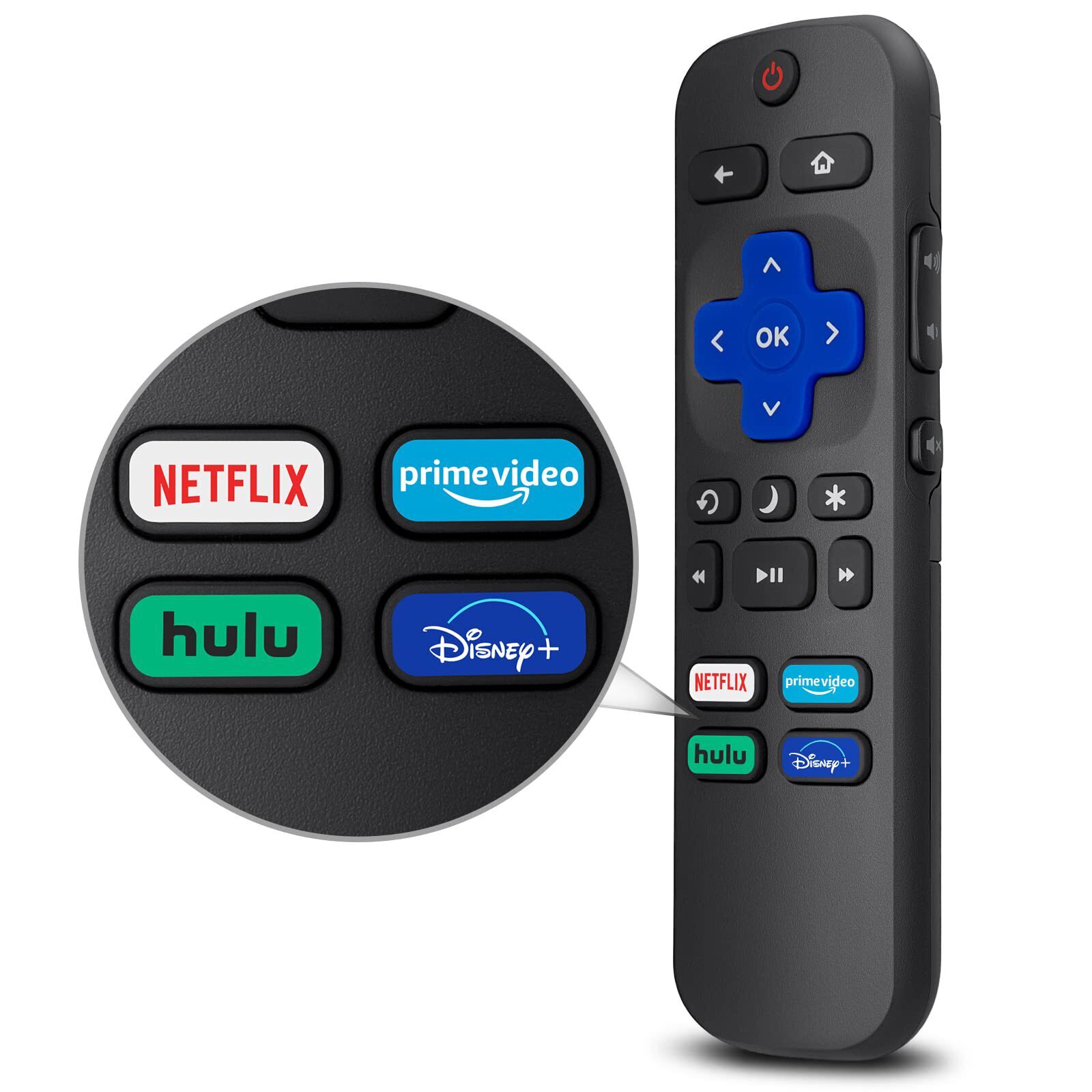Replacement Remote for Roku TVs Compatible with TCL Hisense Models