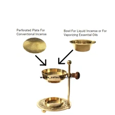 Brass Adjustable Incense Resin Burner - Charcoal Free, 4.5 Inch, Free Ship