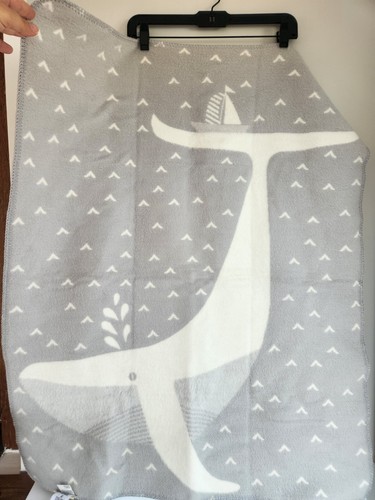 HTF Pottery Barn Kids Baby Blanket Grey White Wale Double Face Portugal EUC - Picture 5 of 8