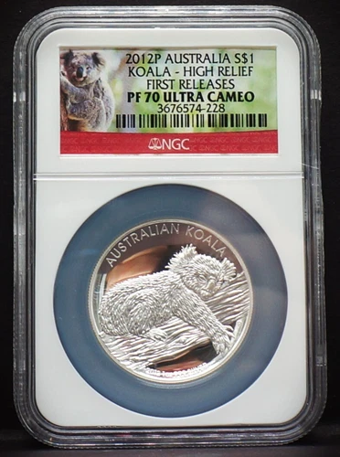 2012P Australia $1 KOALA High Relief 1oz Silver .999 NGC PF70 UC