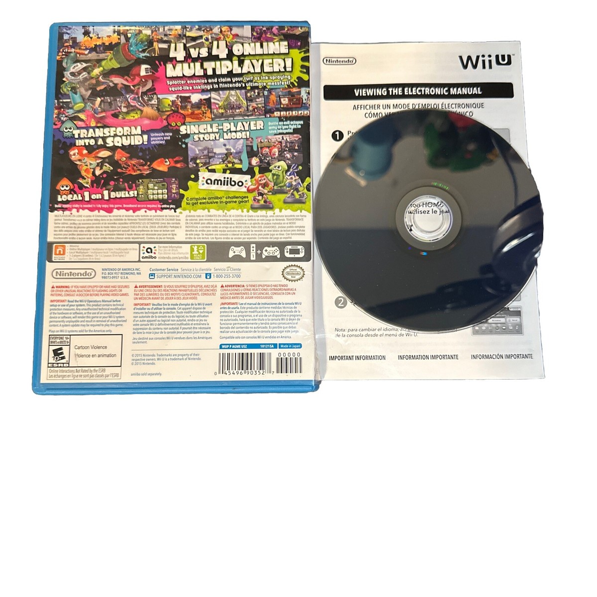 Nintendo Wii U Splatoon. Fast Shipping Tested Working Great! Fast