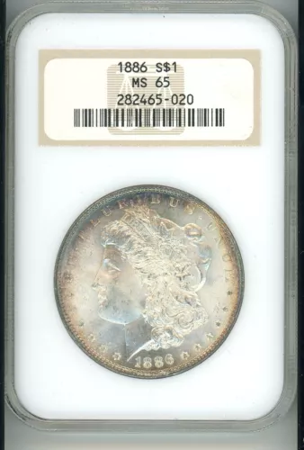 1886 Morgan Silver S $1 NGC MS 65